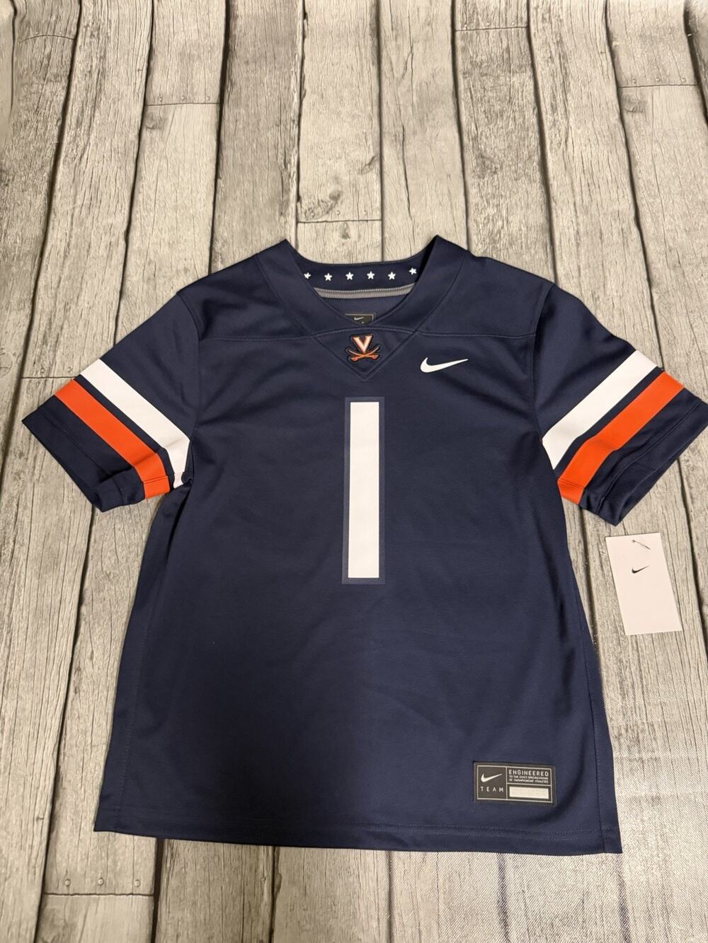 NWT Youth Nike #1 Navy Virginia Cavaliers Untouchable Football Jersey Medium
